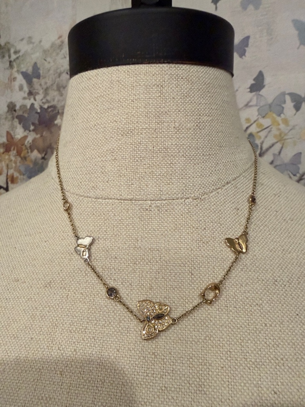 COACH Gold Butterfly Pendant Necklace - Women's Jewelry